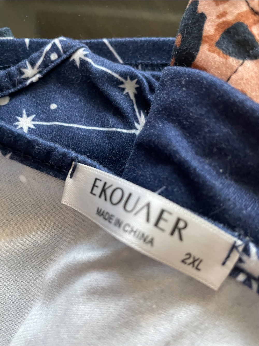 Women’s Three-Pack Pajama gowns to just below knee  - Navy Star & Leopard Print - Picture 3 of 3